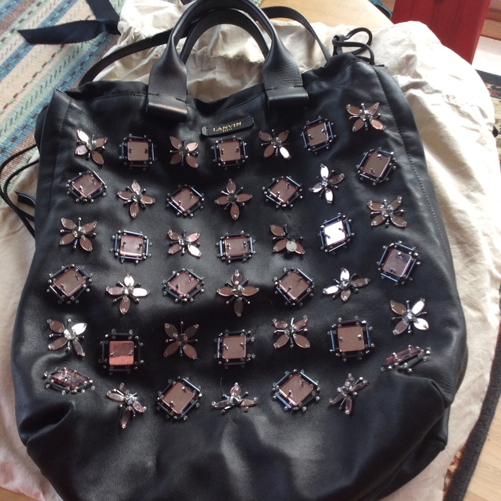 Lanvin Paris Mirrored Satchel Bag.